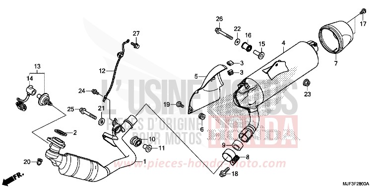 EXHAUST MUFFLER for CTX700 ABS DARKNESS BLACK METALLIC (NH463) from 2014